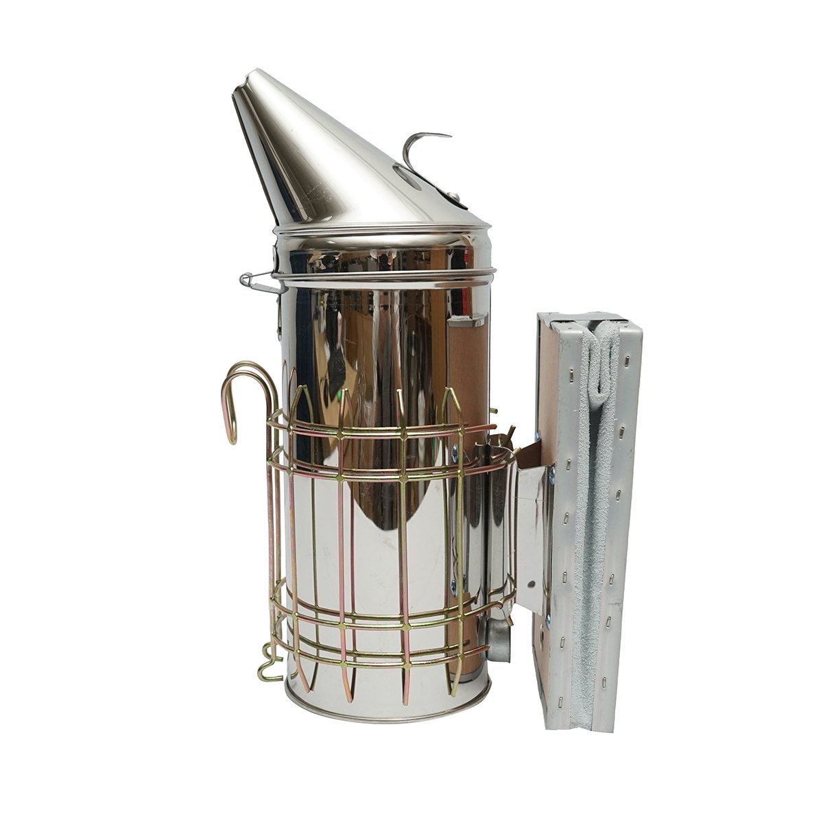 Afumator albine din inox cu cilindru scut termic si burduf din piele 230mm